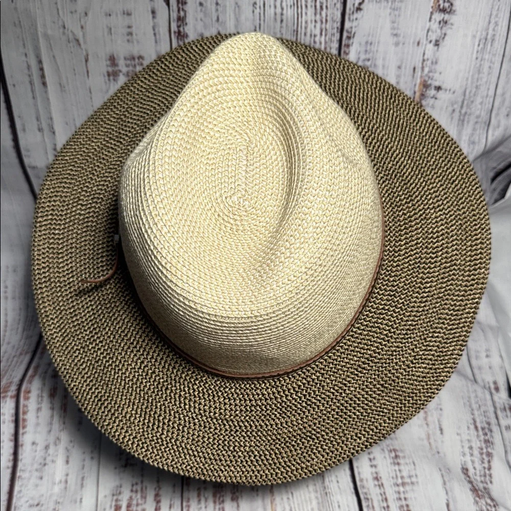 Sunday Afternoons Cream and Brown Wide Brimmed Fedora Hat Medium - Picture 13 of 16